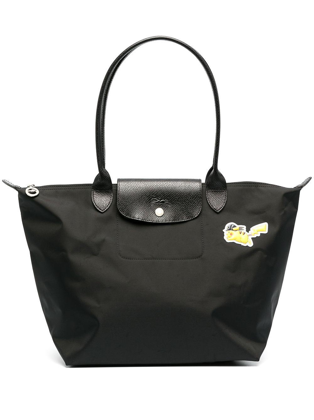 Longchamp X Pokémon Le Pliage Pikachu Draagtas in het Zwart Lyst NL