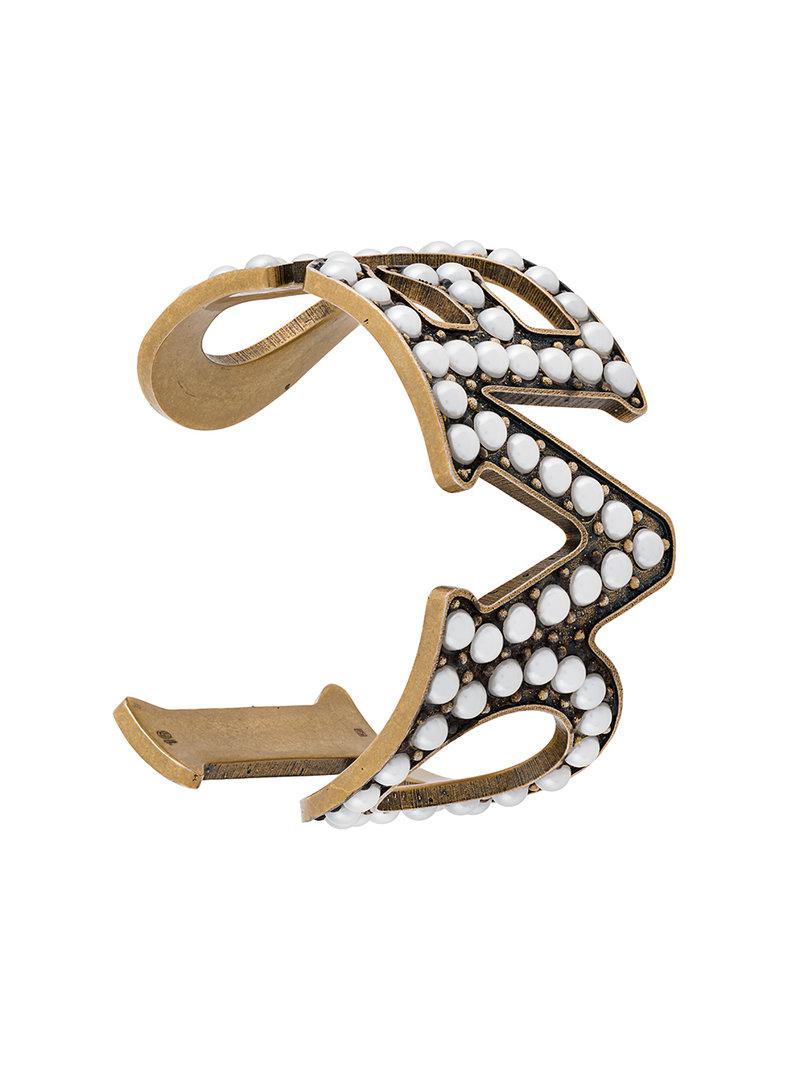 Gucci Love Cuff Bracelet in Metallic | Lyst
