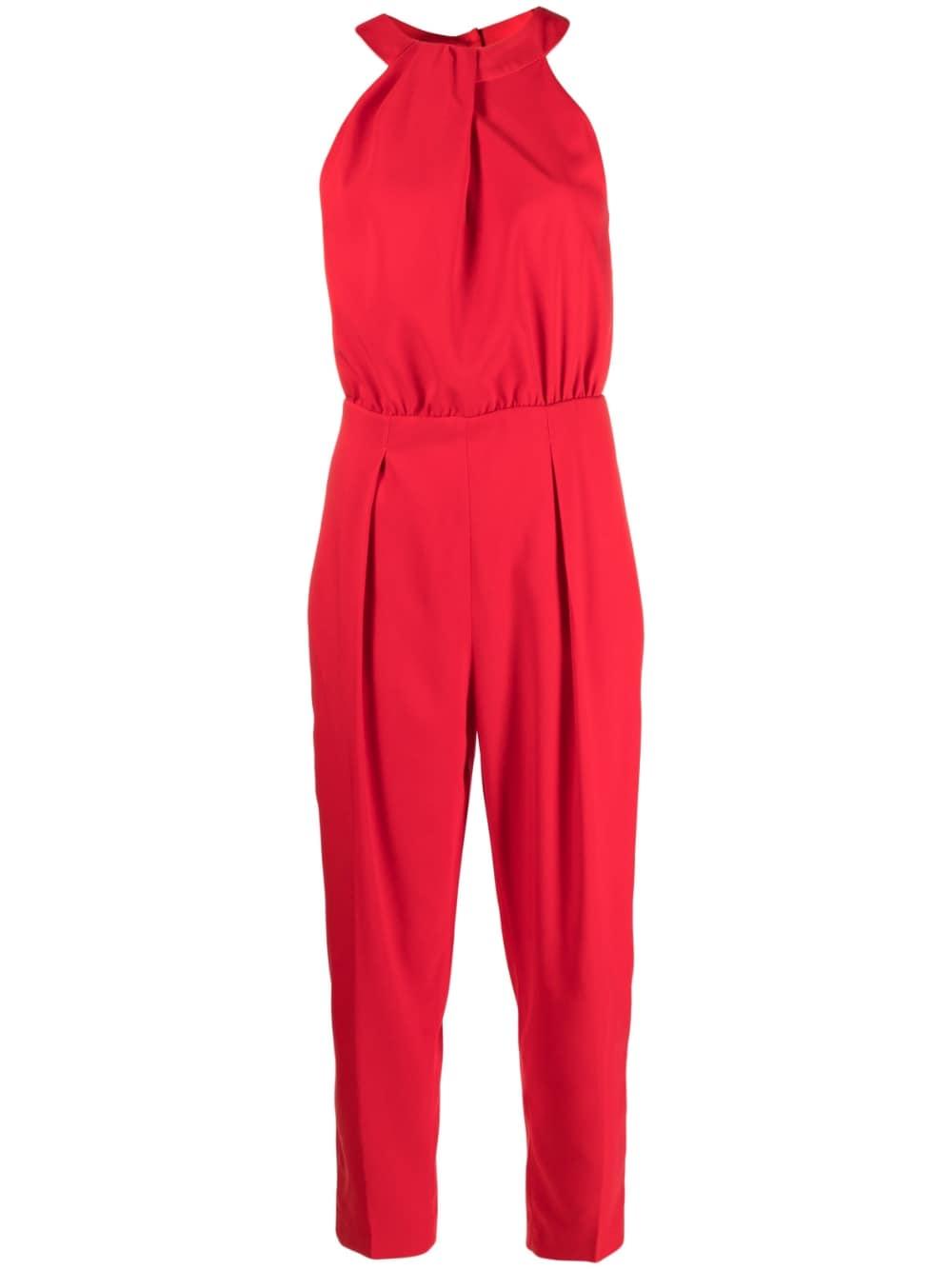 Pinko Halter-neck Jumpsuit in Red | Lyst