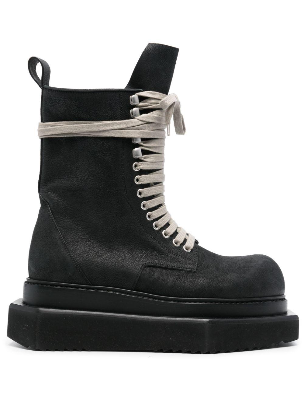 Rick Owens メンズ ブラック Turbo Cyclops レザーブーツ ブーツ