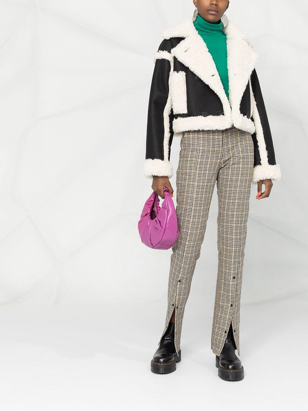 Shearling trim crop jacket Clearance