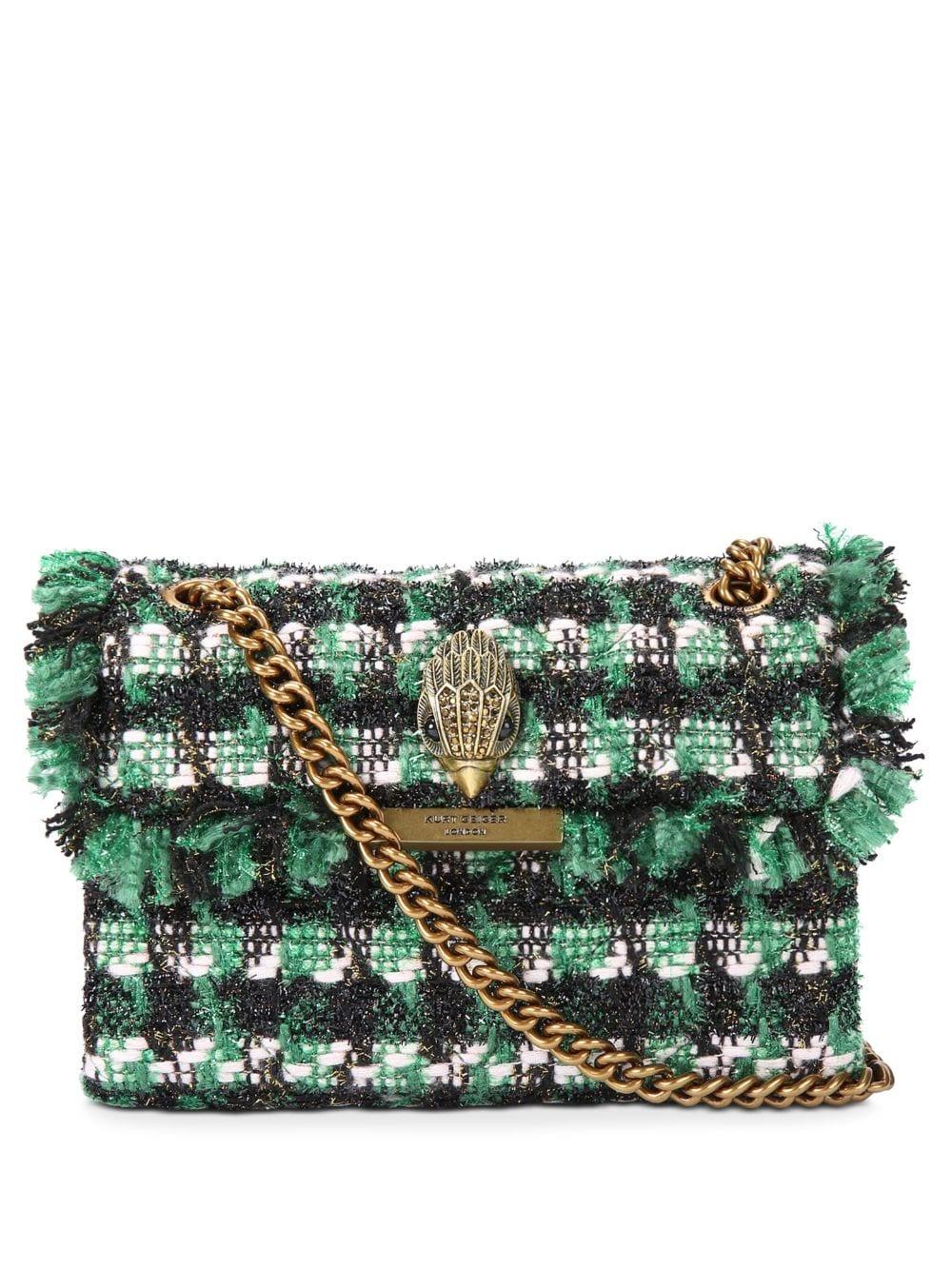 Kurt Geiger Mini Kensington Tweed Bag in Green Lyst