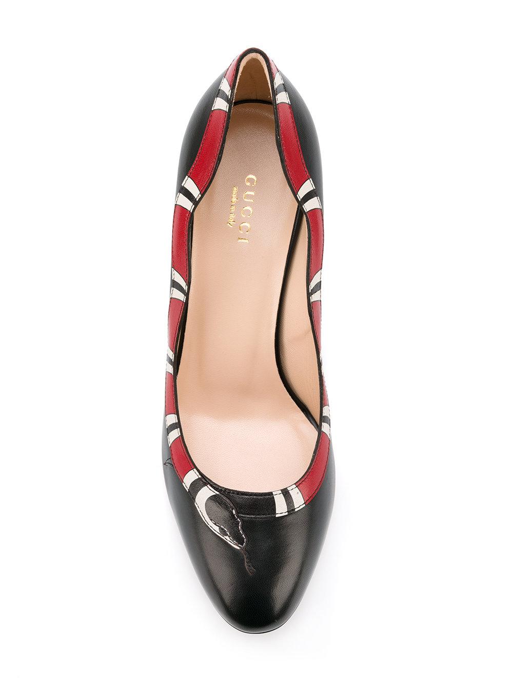 Gucci Leather Kingsnake Pumps in Black | Lyst