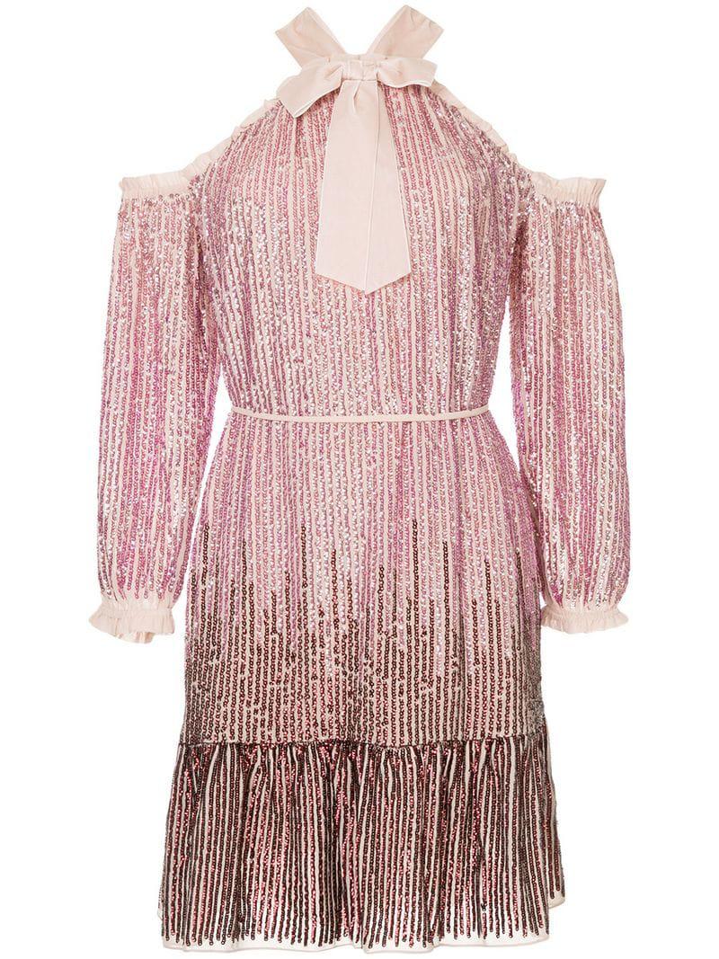 kaleidoscope cold shoulder dress