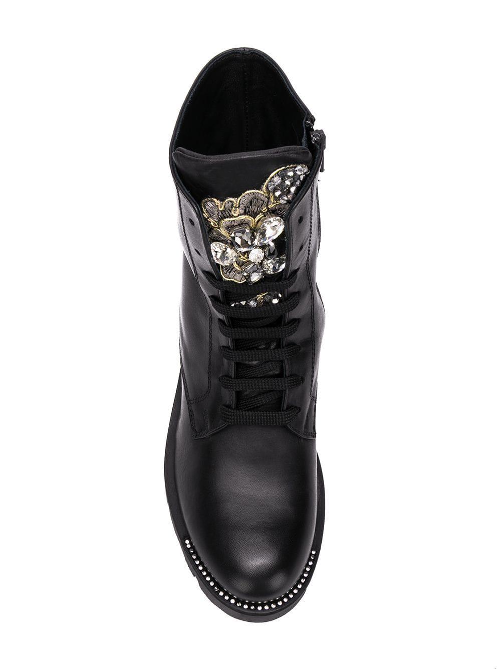 Tosca Blu Leather Laceup Ankle Boots in Black Lyst Tosca Blu Leather Laceup Ankle Boots in Black Lyst