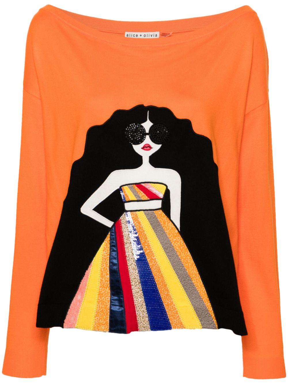 Alice Olivia Winona Stace Jumper in Orange Lyst