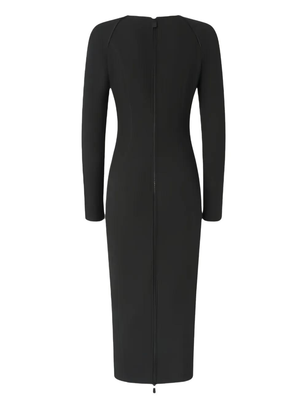 pinko dress black Black Long Sleeve Wrap Over Maxi Dress – AX Paris US