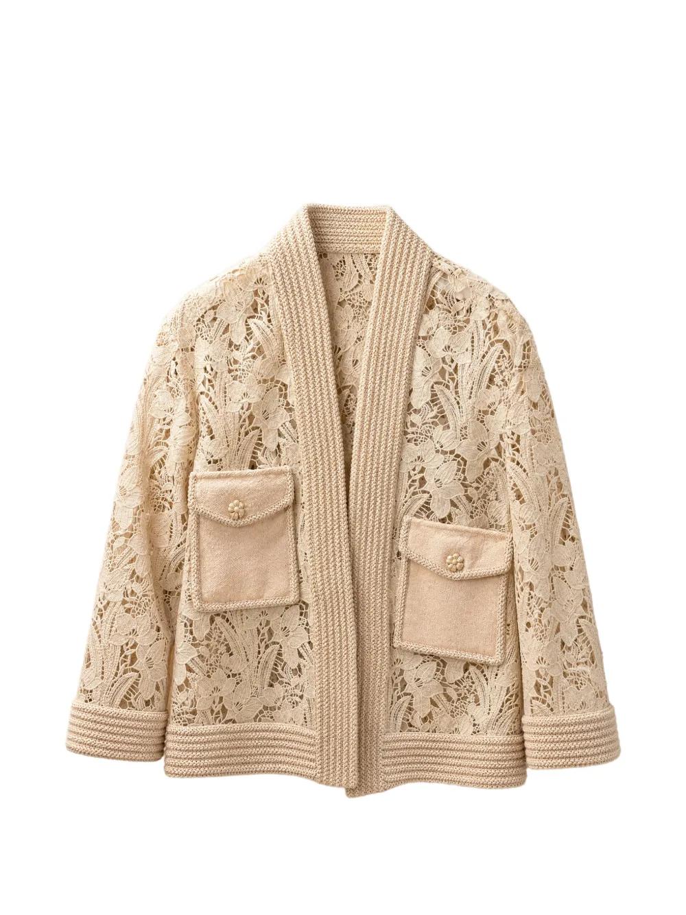 EDWARD ACHOUR PARIS レースジャケット ベージュ Edward Achour Paris Jackets for Women | Online Sale up to 50% off