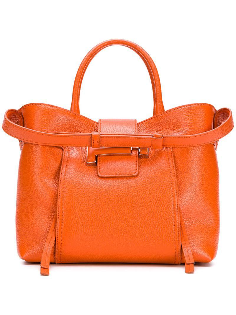 Tod's Leather Double T Shopper Tote in Yellow & Orange (Orange) - Lyst