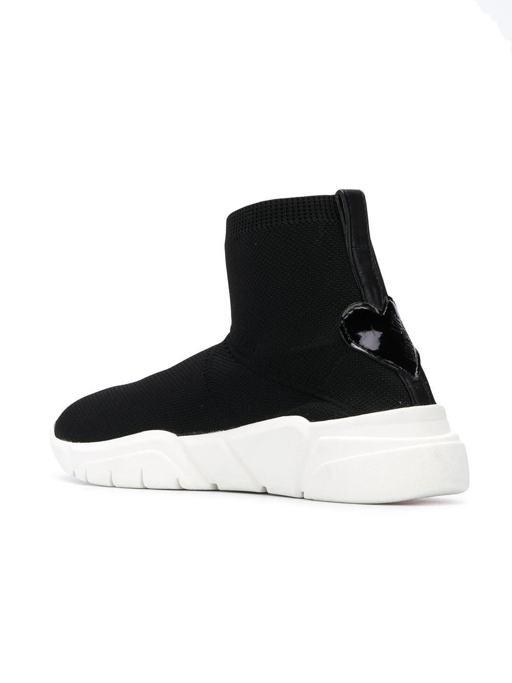 Love Moschino Love Sock Sneakers in Black - Lyst