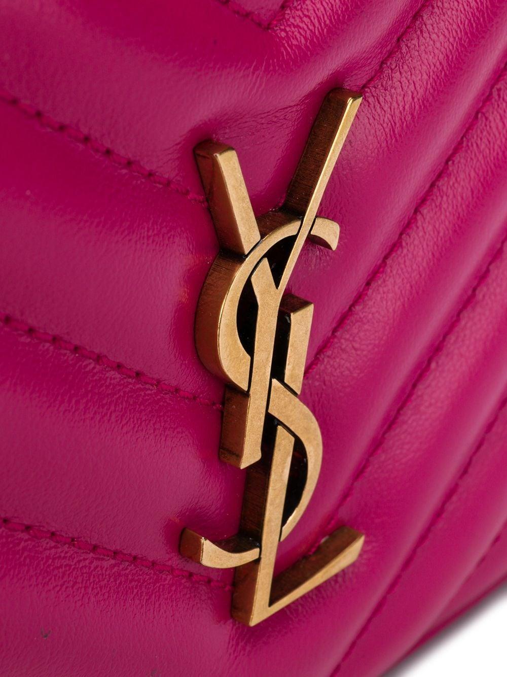 Saint Laurent Lou Leather Belt Bag in Pink
