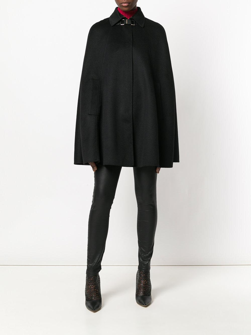Versace Cashmere Cape Coat in Black - Lyst