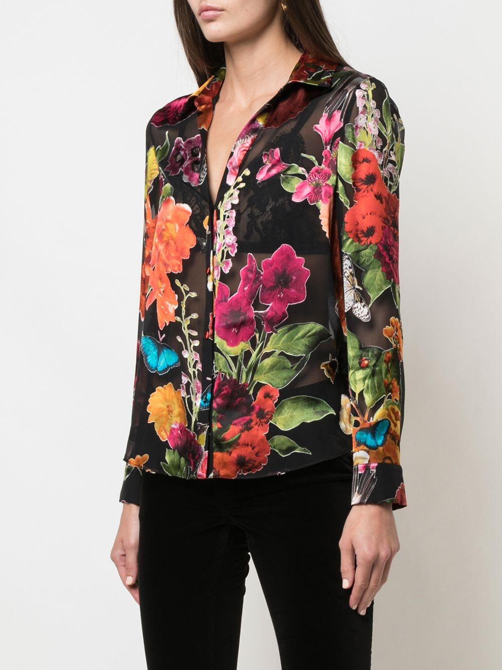 Alice + Olivia Eloise Floral Chiffon-silk Blouse | Lyst Canada