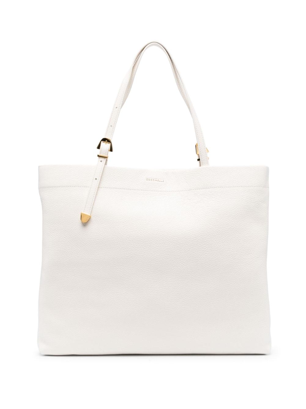 Stop by to know experimental Outside Coccinelle Large Gleen Logo-lettering Tote Bag in White | Lyst