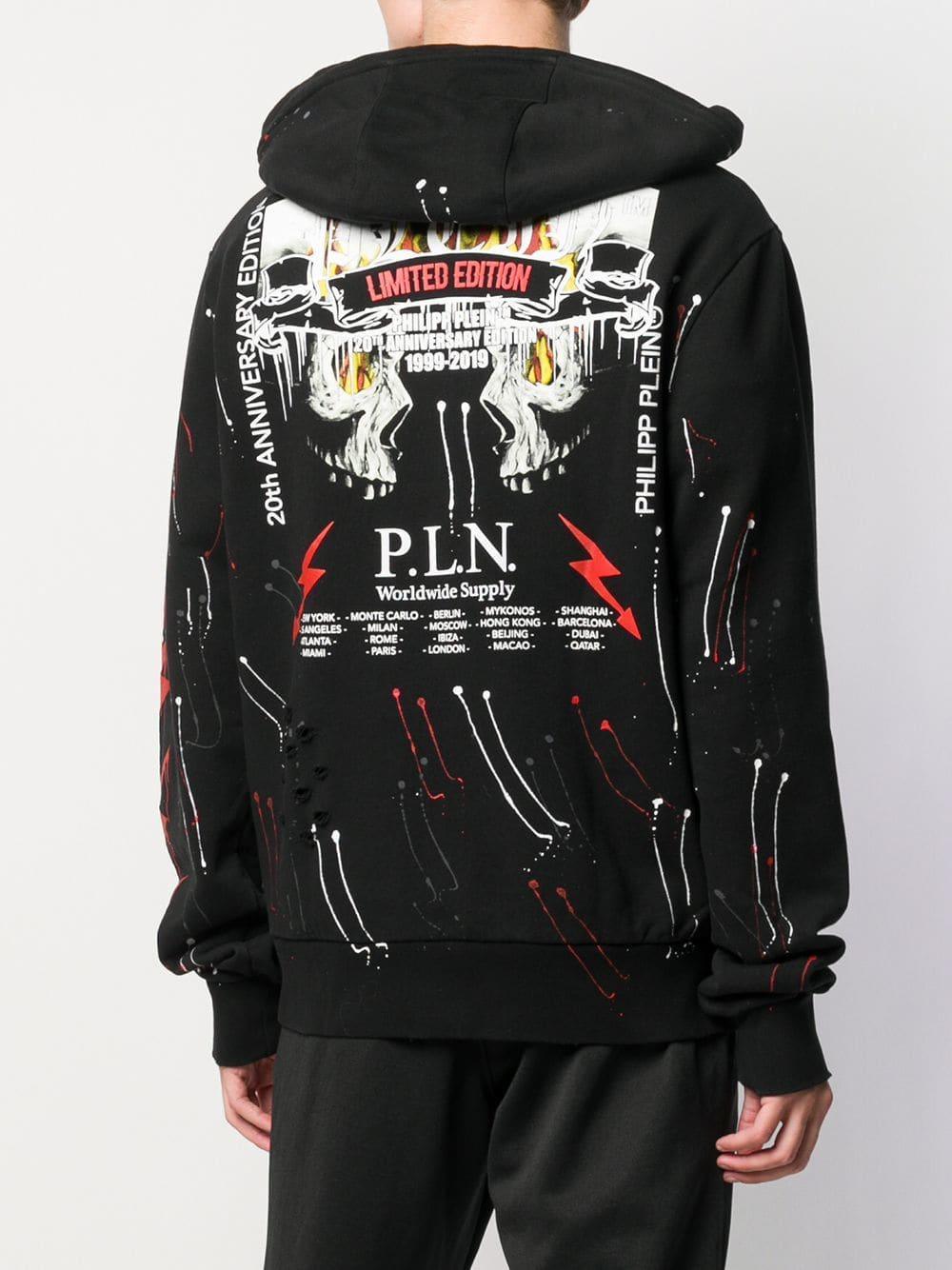 Philipp plein black hoodie clearance
