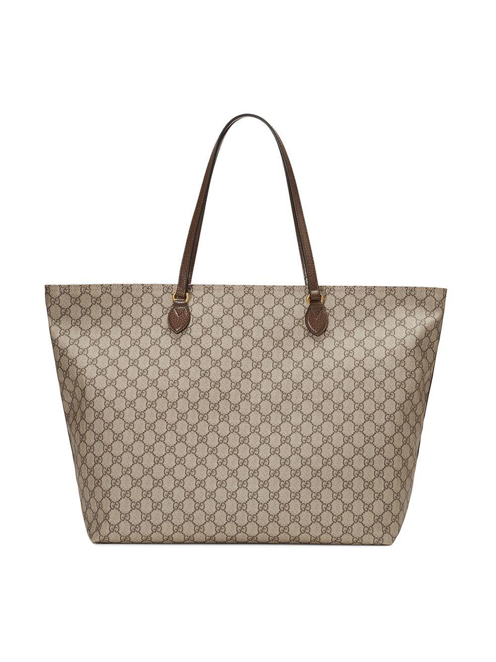 Gucci Ophidia Medium Soft GG Supreme Canvas Tote Bag in Brown | Lyst