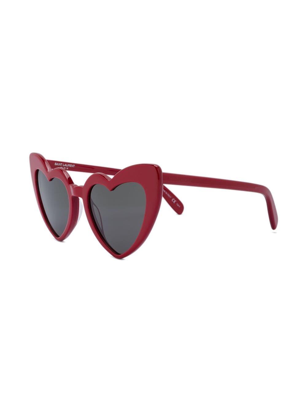 saint laurent heart sunglasses red