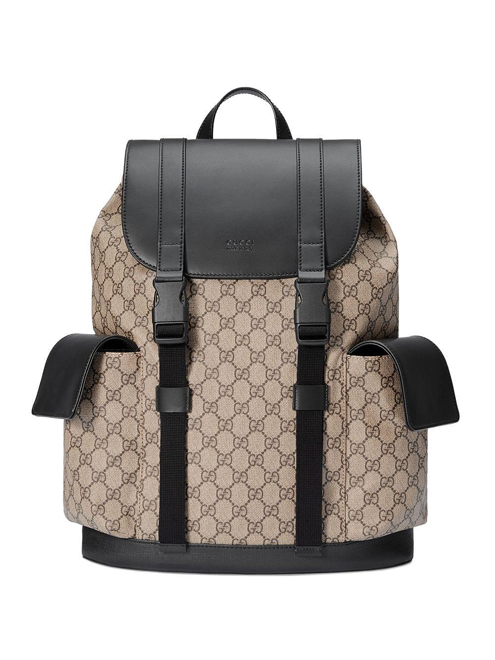 Gucci Soft GG Supreme Backpack in Brown for Men