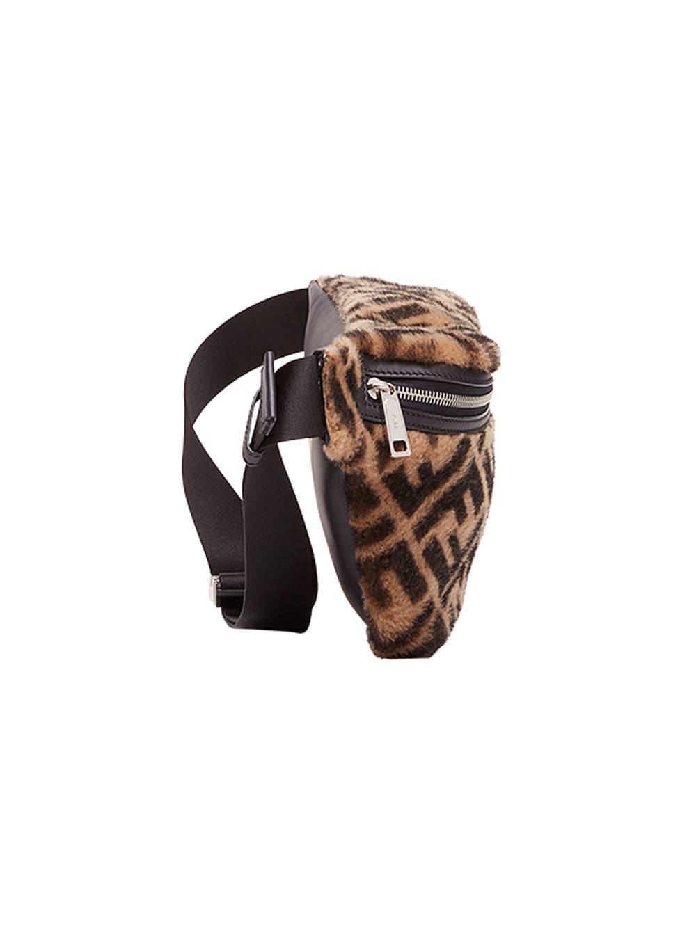 Fendi Shearling Logo Belt Bag for Men Lyst Australia