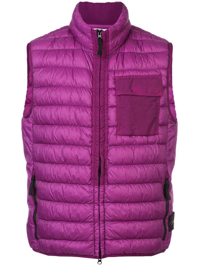 Stone Island Garment Dyed Micro Yarn Down Packable Gilet in Pink for Men |  Lyst Canada