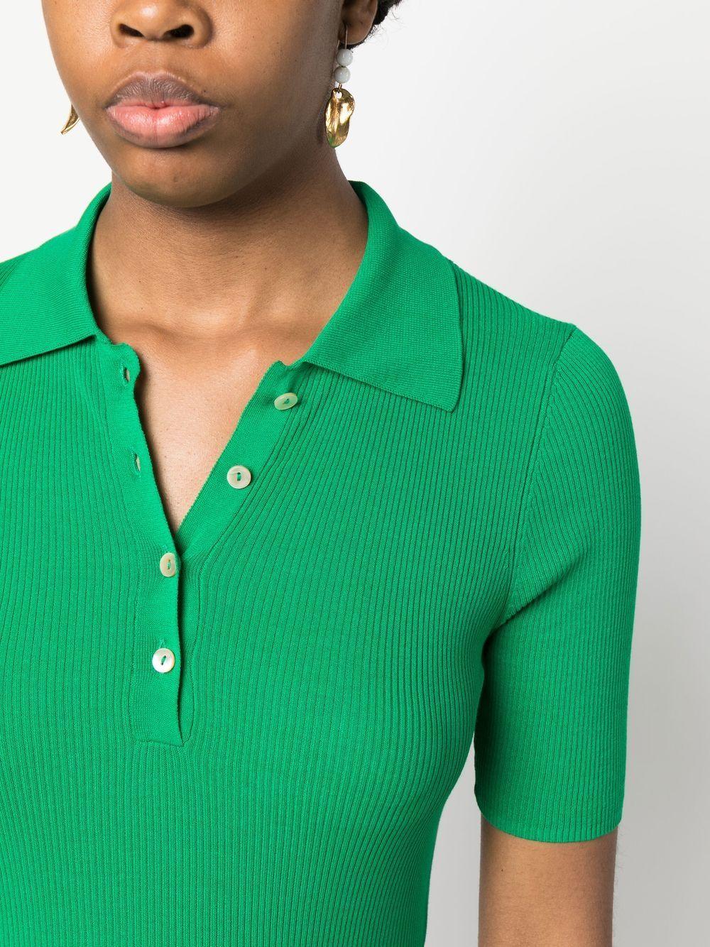P.A.R.O.S.H. Ribbed-knit Polo Shirt in Green | Lyst