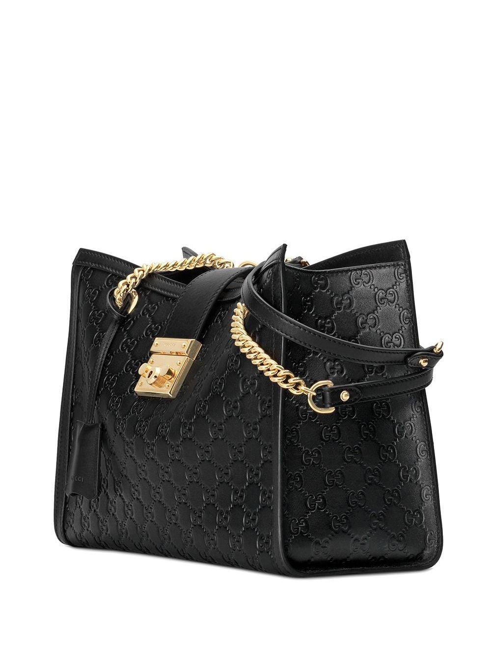 medium padlock signature leather shoulder bag