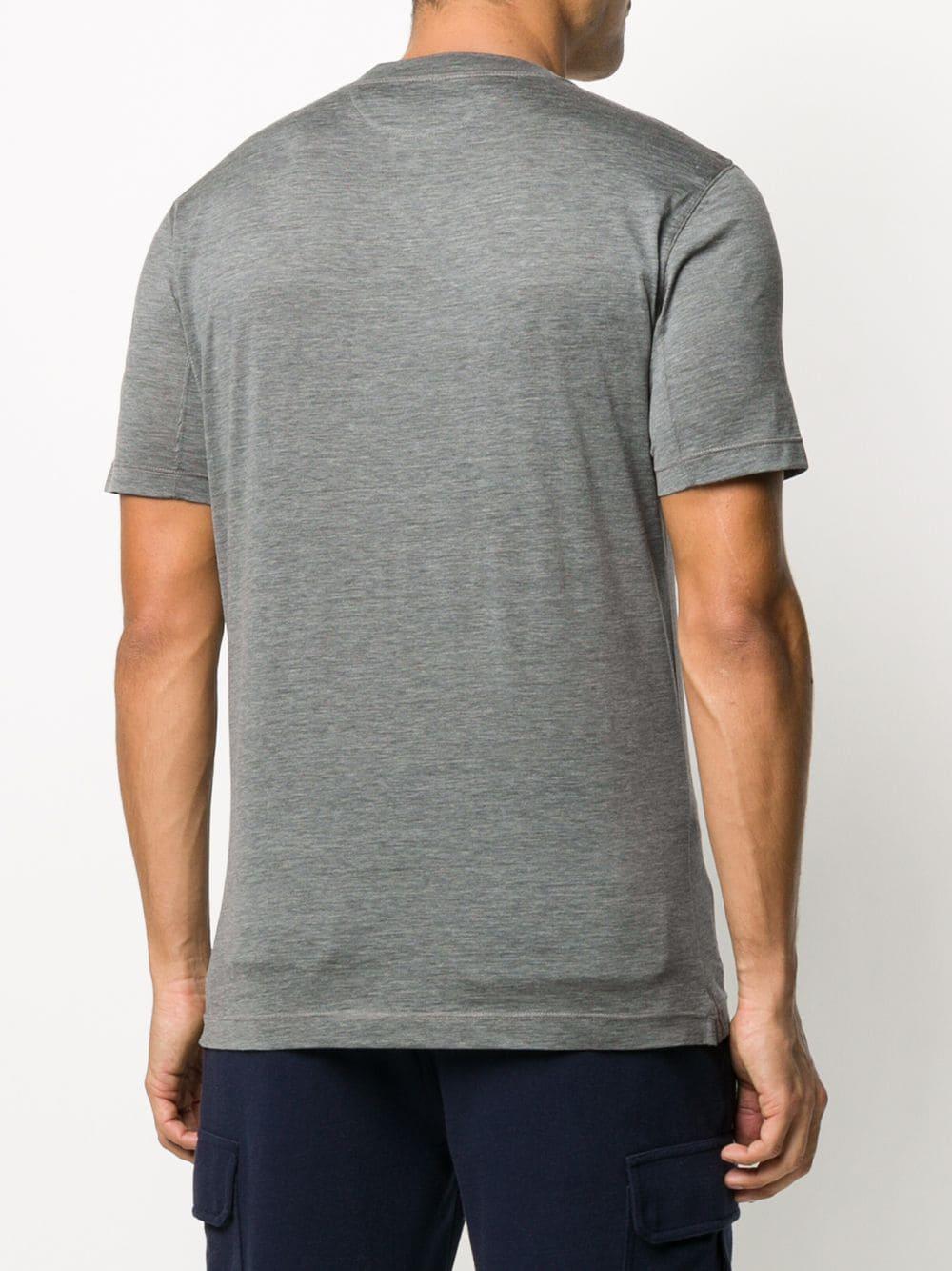 Brunello Cucinelli Silk Crew Neck T-shirt in Grey (Gray) for Men - Lyst