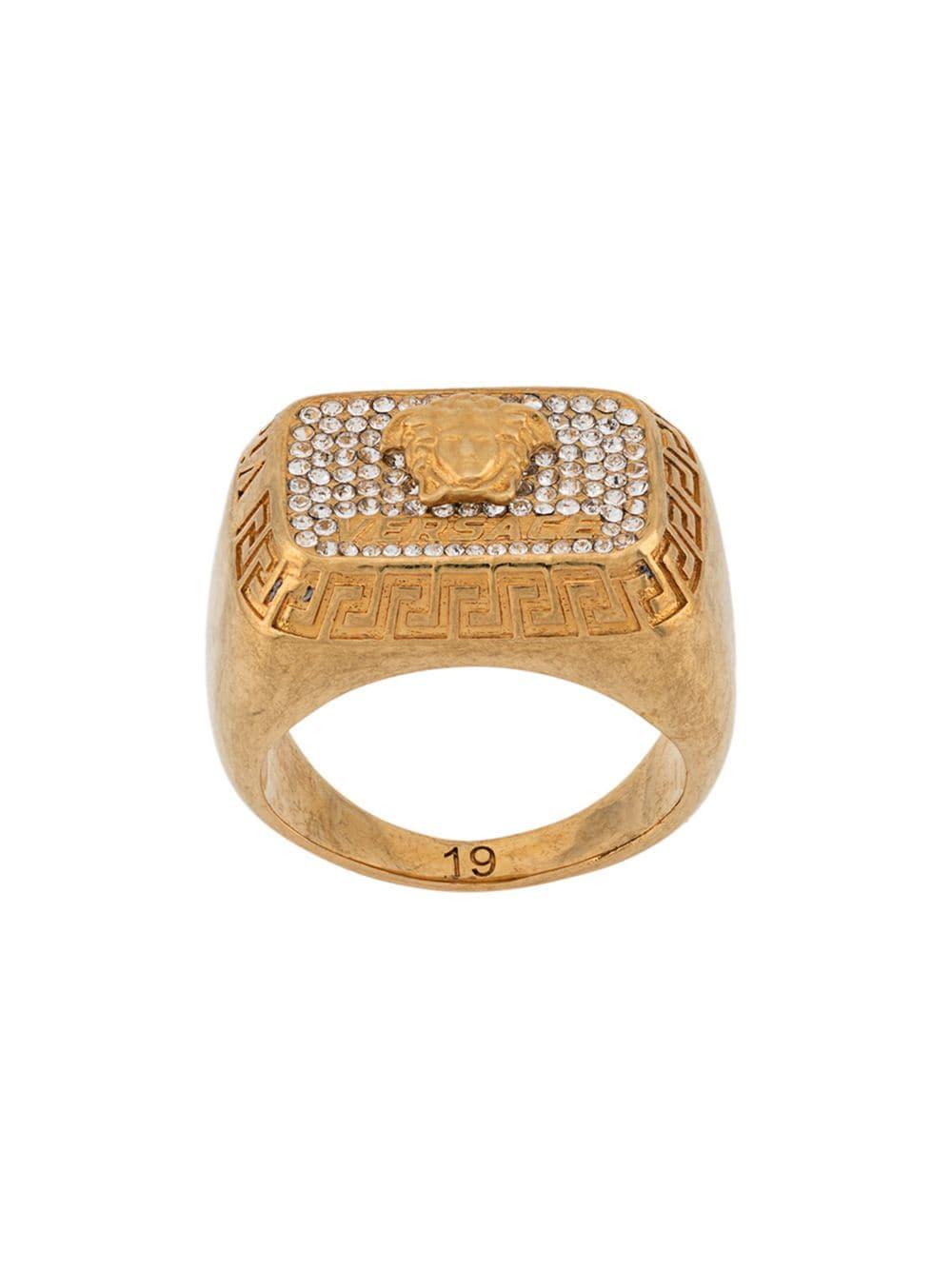 Versace Bejeweled Medusa Ring in Gold (Metallic) for Men - Lyst