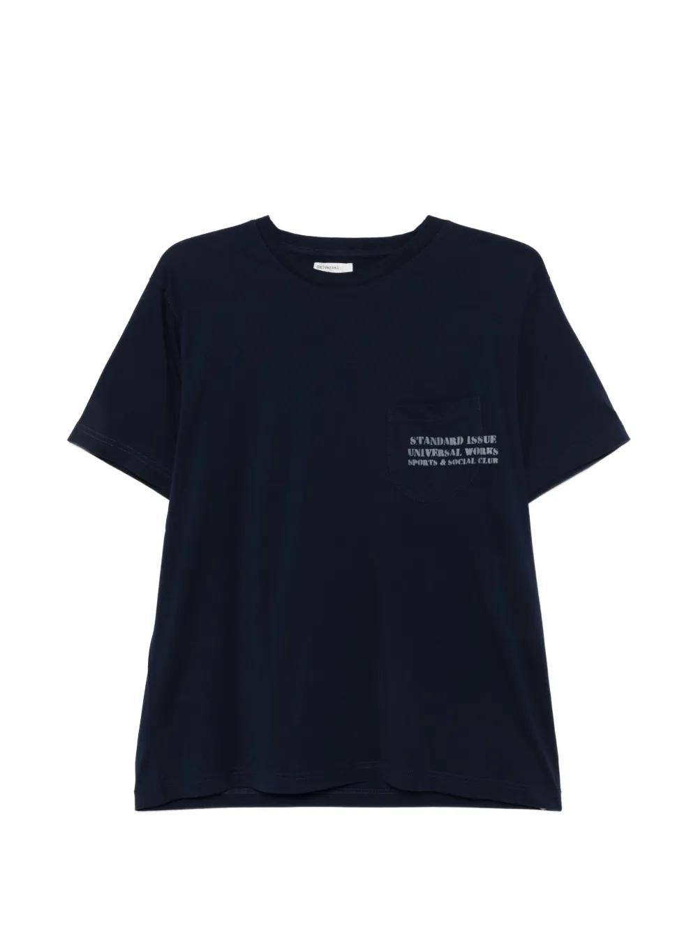 T-shirt Homme Universal Works - Tee-shirt à poche imprimée - Bleu – MrJam Store