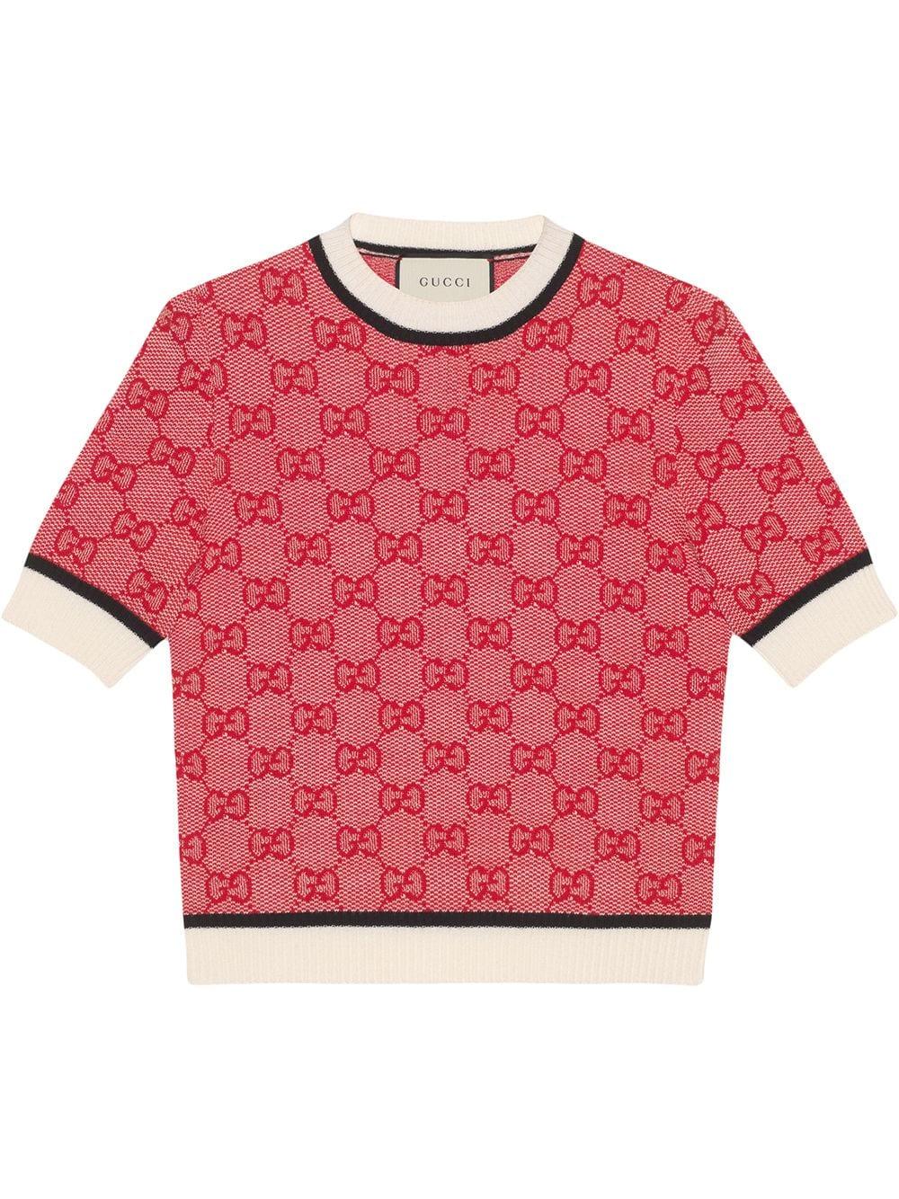 Gucci GG Knit Top in Red | Lyst