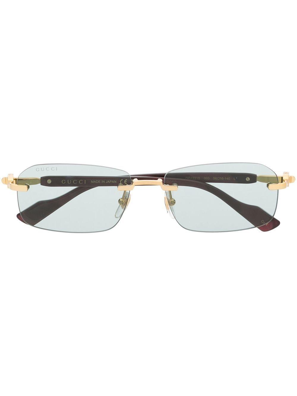 gucci round rimless sunglasses