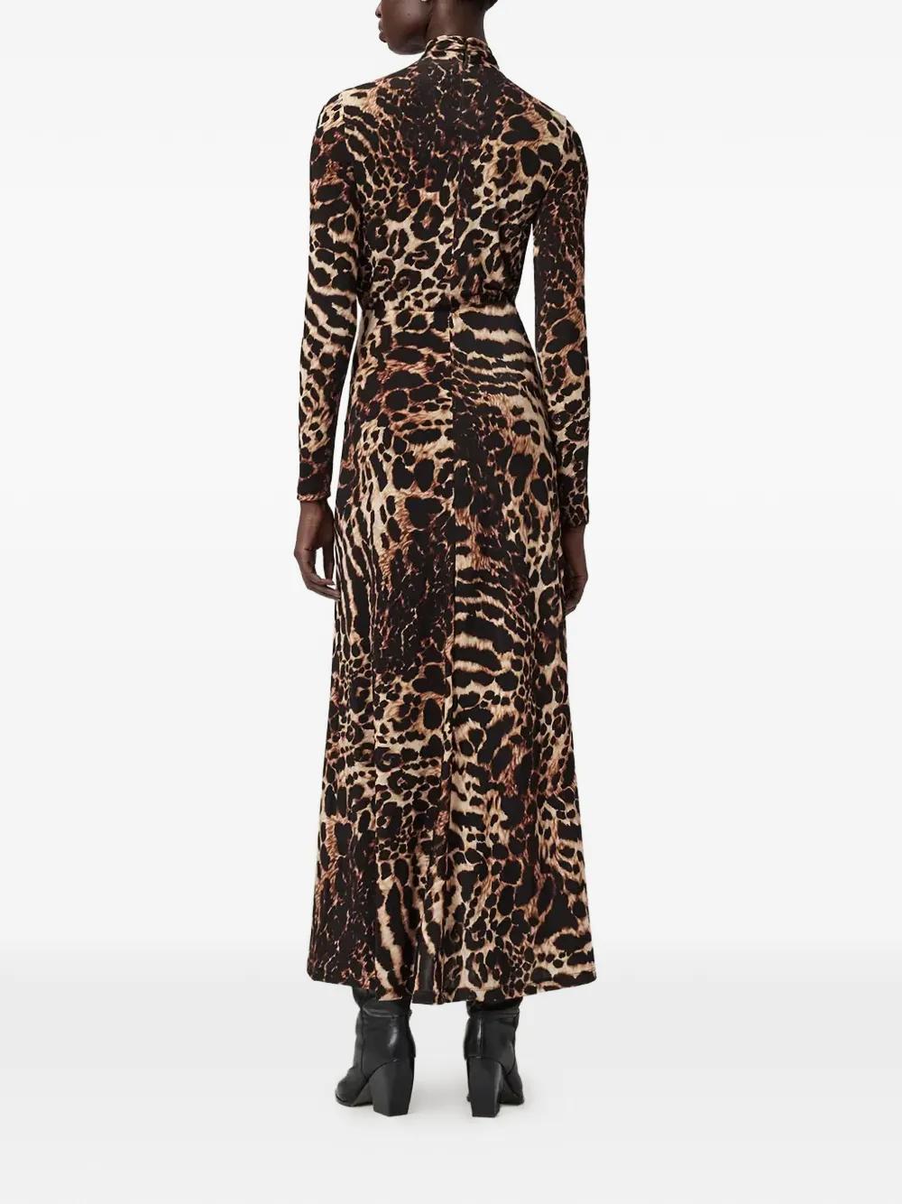 all saints pink leopard dress AllSaints Bryony maxi cami dress in leopard print