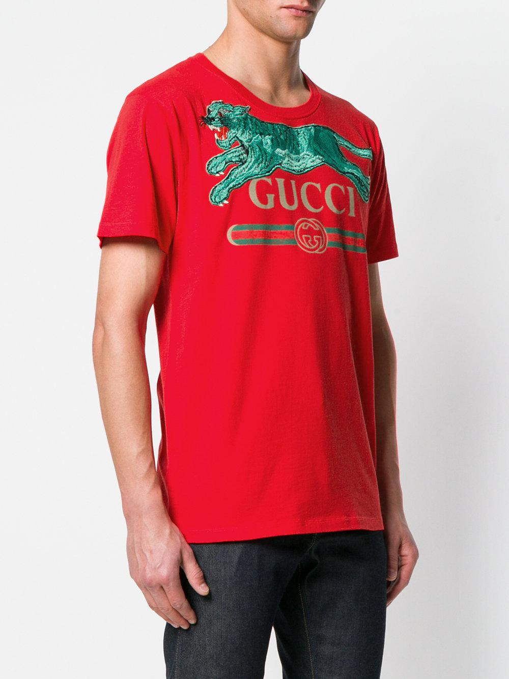 gucci tiger logo t shirt