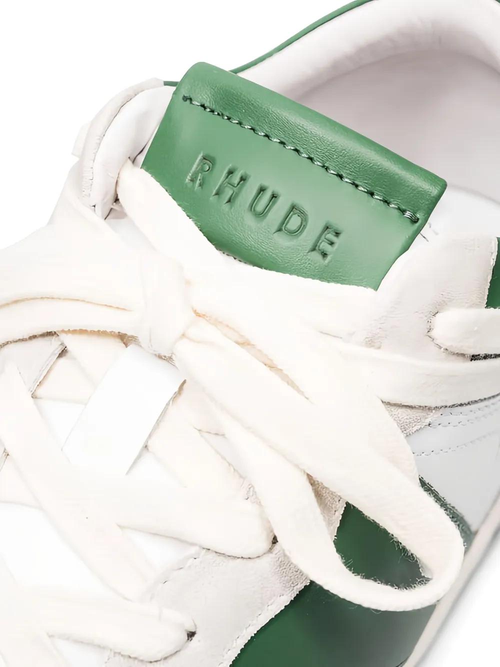 スニーカー Rhecess Low Sneakers - Rhude - Leather - White/Green Rhecess Low Sneakers - Rhude - Leather - White/Green