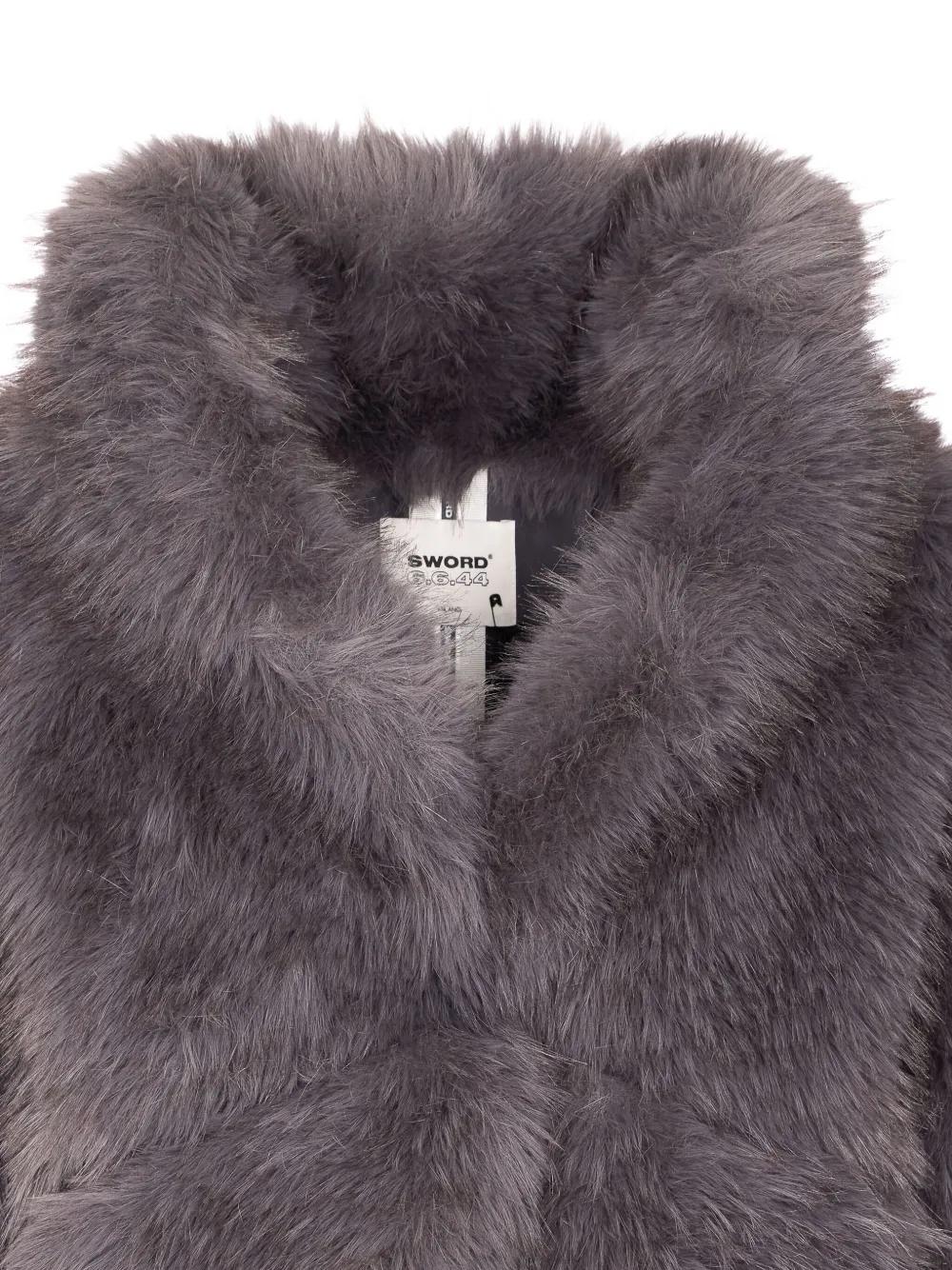 Fur Graue Pelzjacke Faux Fur Grauer Damen Parka Mit Fell Pelz