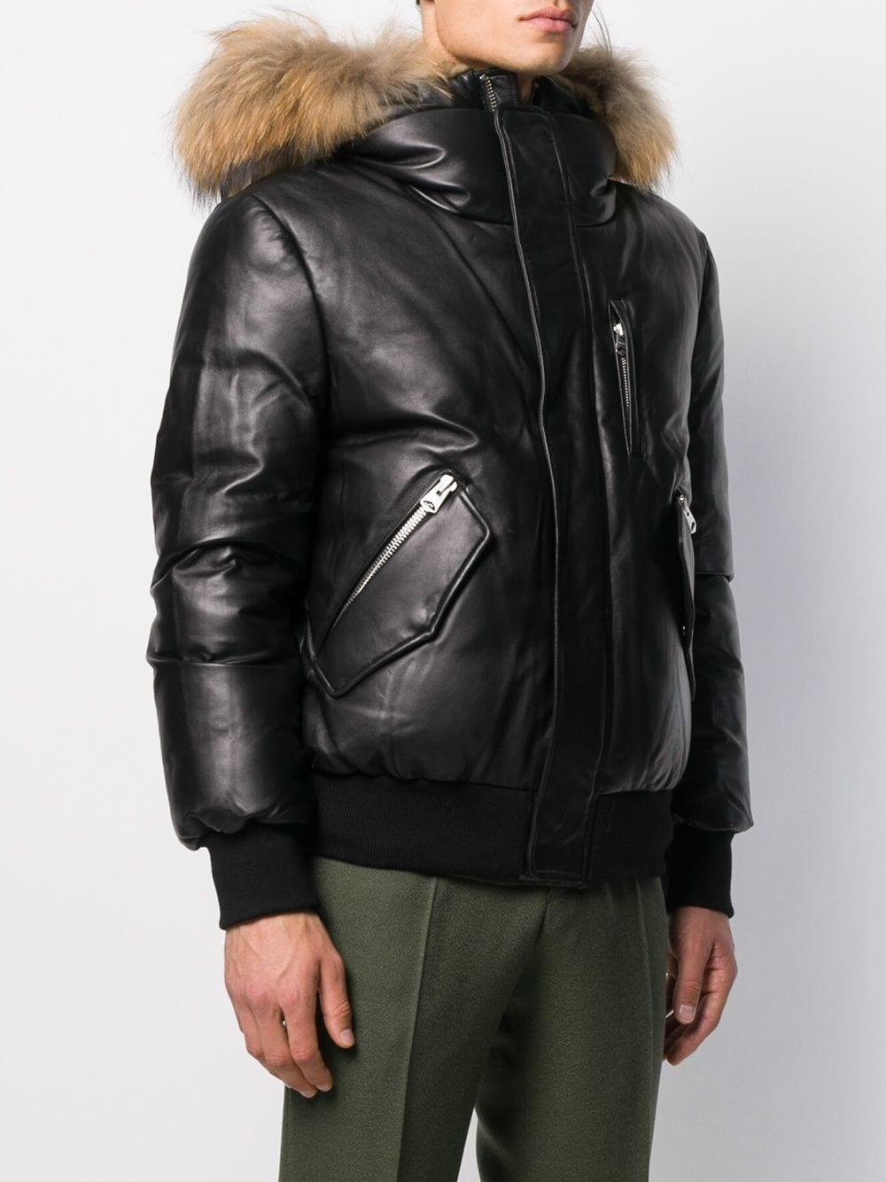 mackage leather bomber