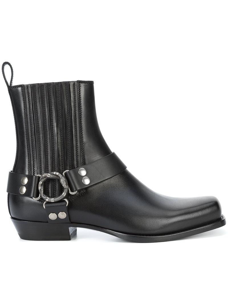 gucci black boots snake