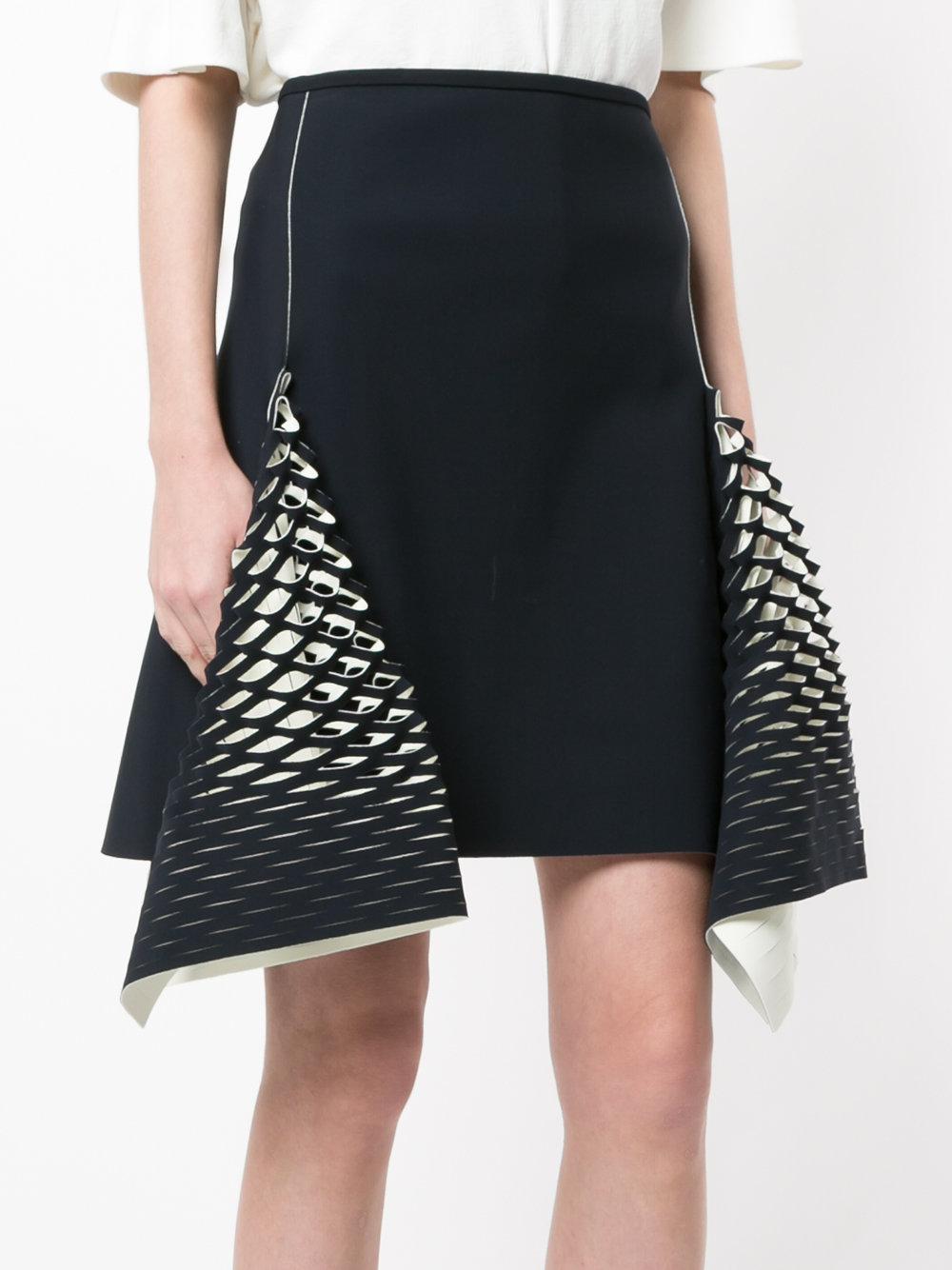 Dion Lee Synthetic Bias Perforated Mini Skirt in Blue - Lyst