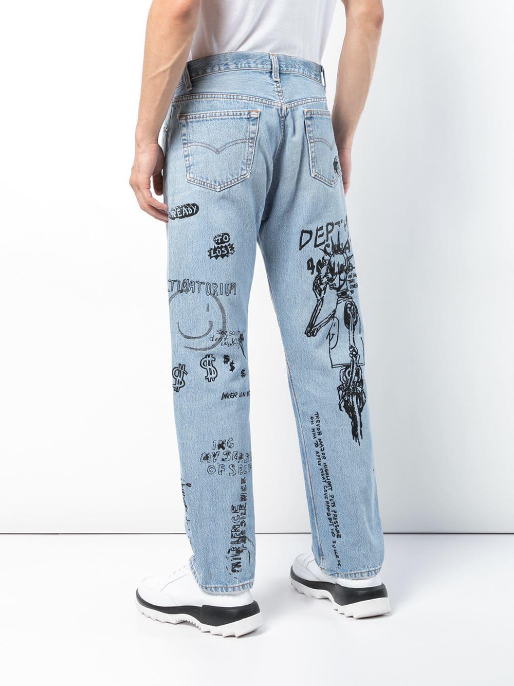 Gucci graffiti jeans hotsell