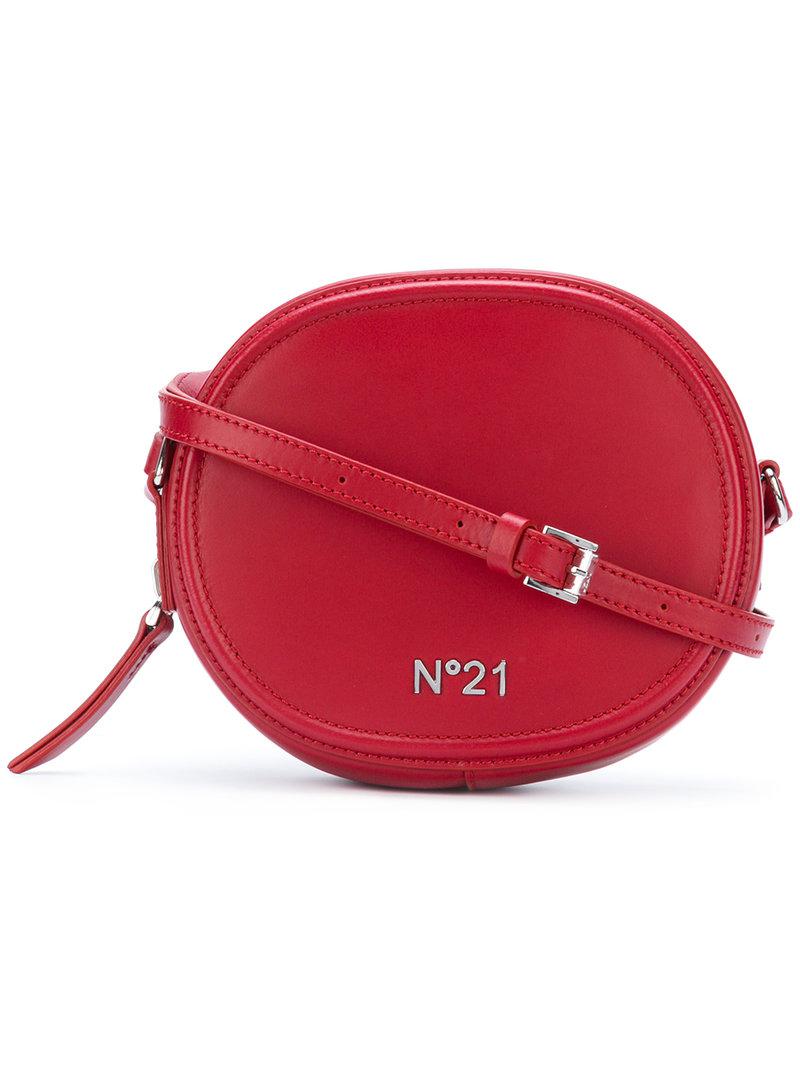 N°21 Leather Round Crossbody Bag in Red - Lyst