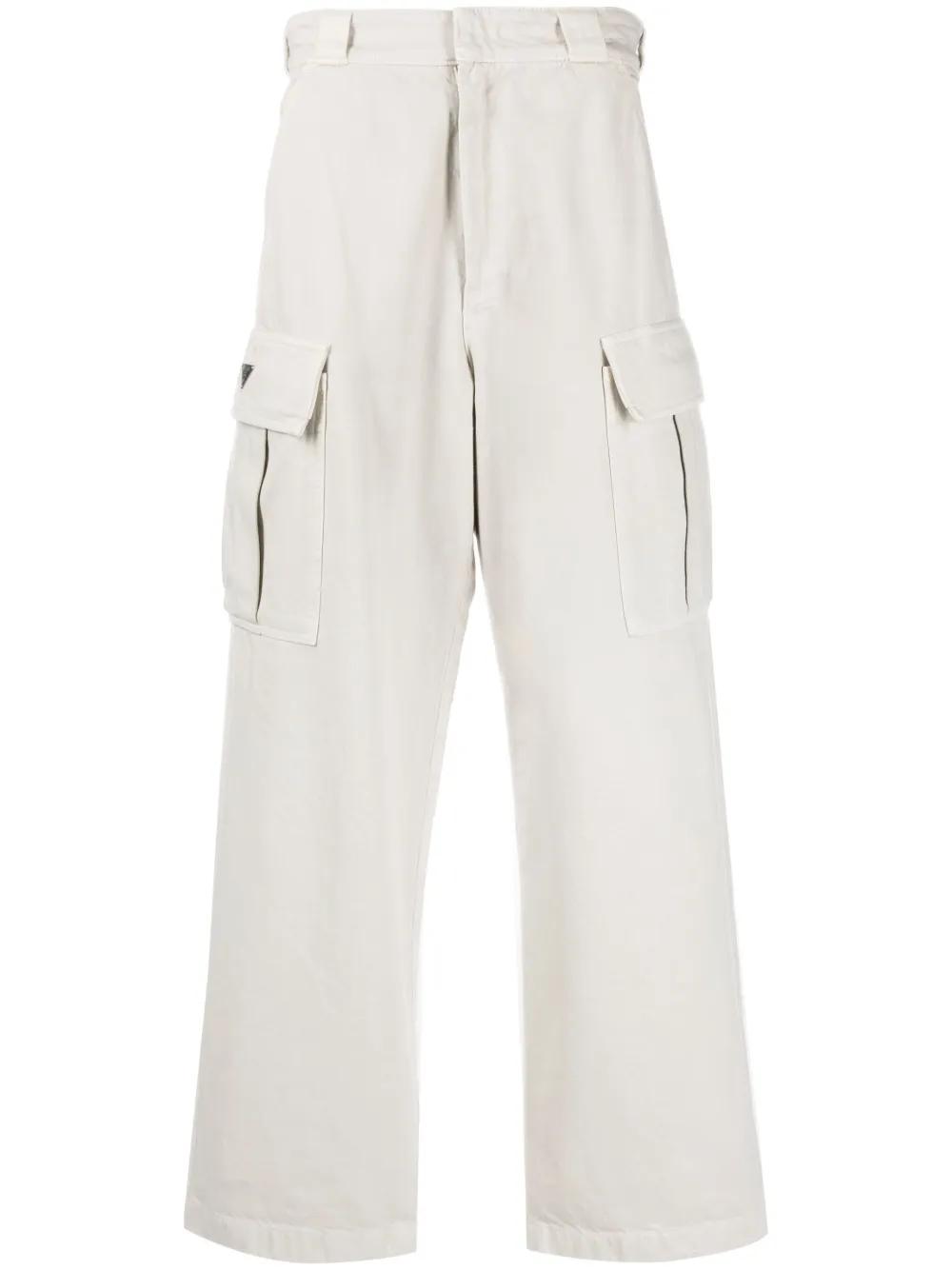 【関税＆送料込み】Prada Wide-Leg Cotton Trousers Prada Men's Wide-Leg Cotton Chino Pants | Neiman Marcus