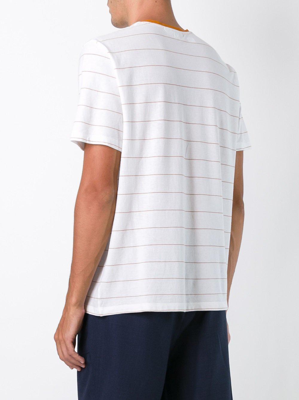 AMI Thin Stripe Tshirt in White for Men Lyst