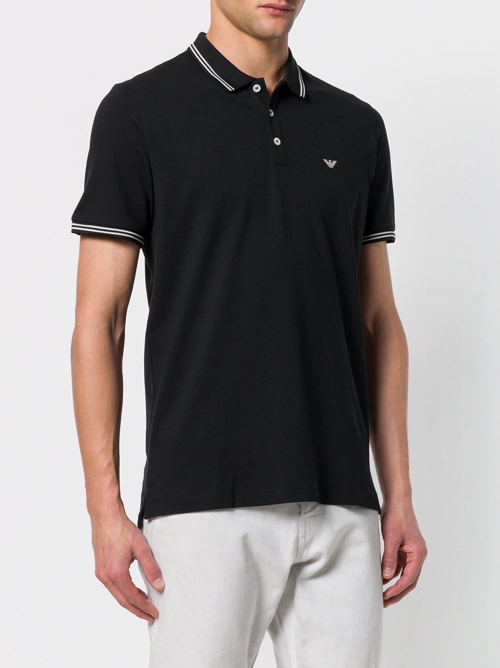 Emporio Armani Classic Short Sleeved Polo Shirt in Black for Men Lyst