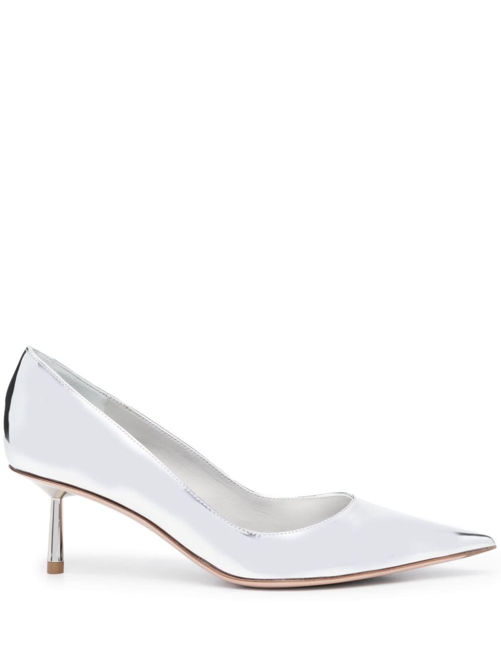 Le Silla Eva 65mm Pointed Leather Pumps in White | Lyst
