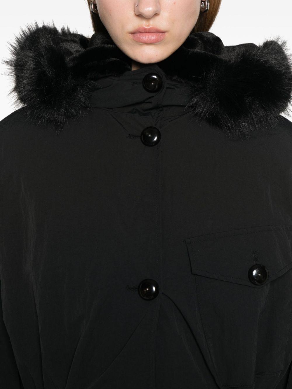 Emporio Armani レディース ブラック パーカーコート コート 