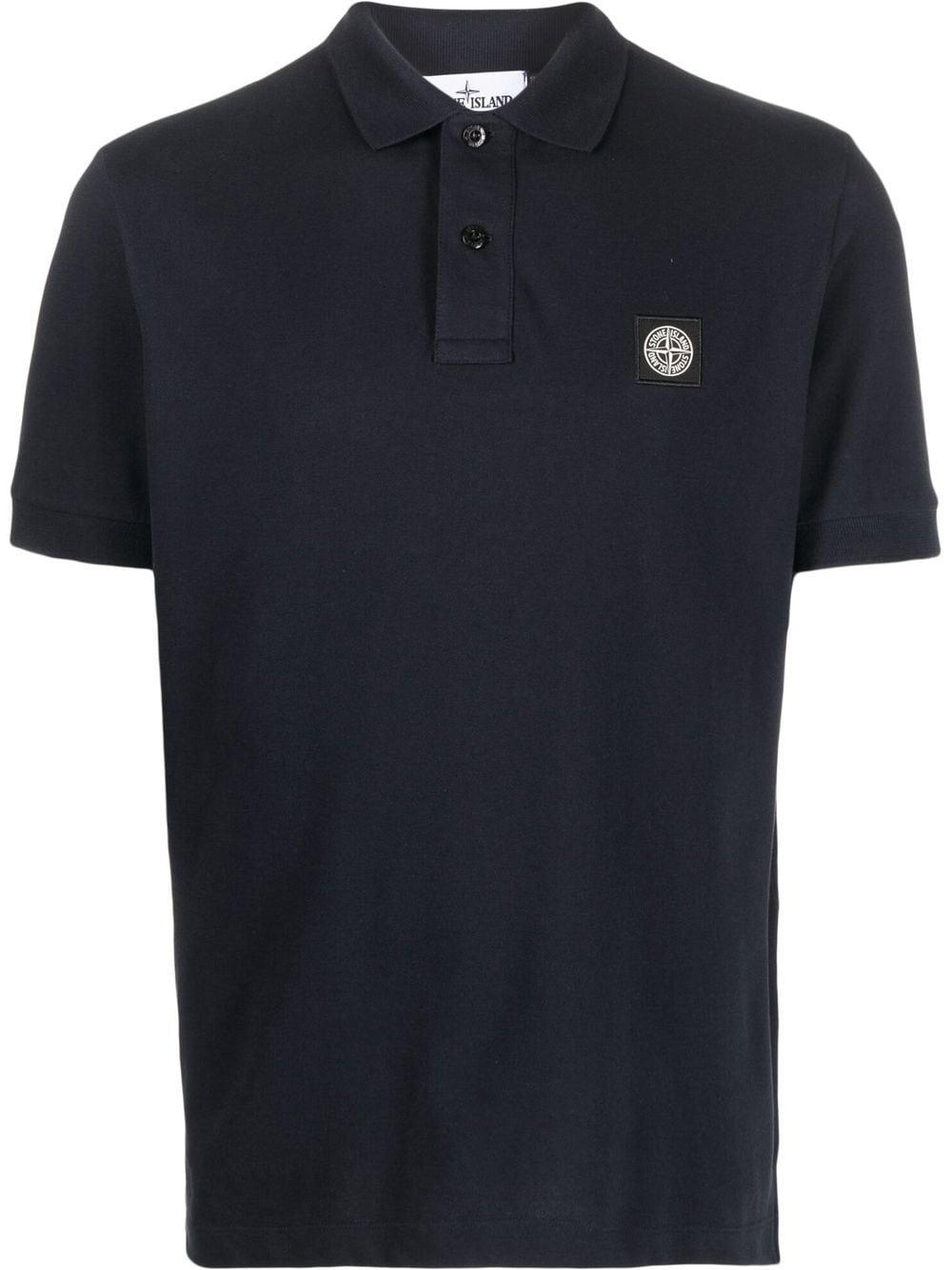 Stone Island Navy Piqué Slim Fit Polo Shirt in Blue for Men | Lyst
