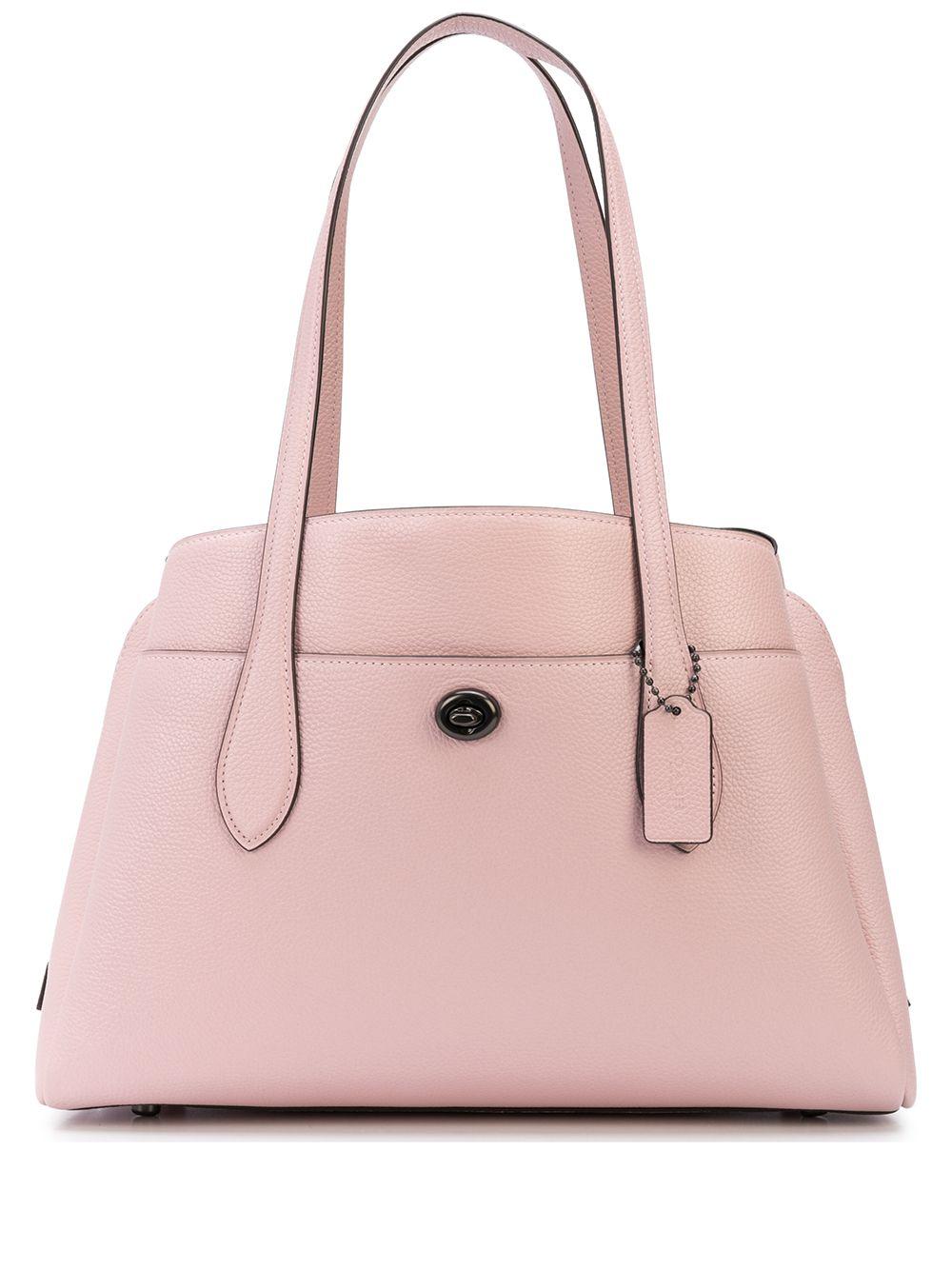 pink leather holdall