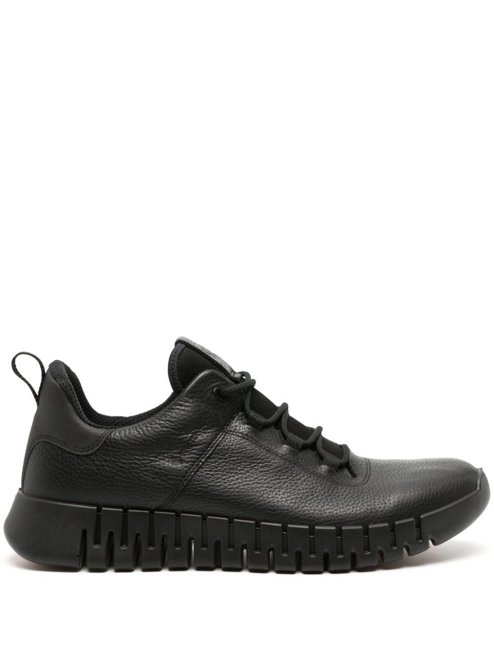 Ecco Gruuv Waterproof Leather Sneakers in Black for Men | Lyst