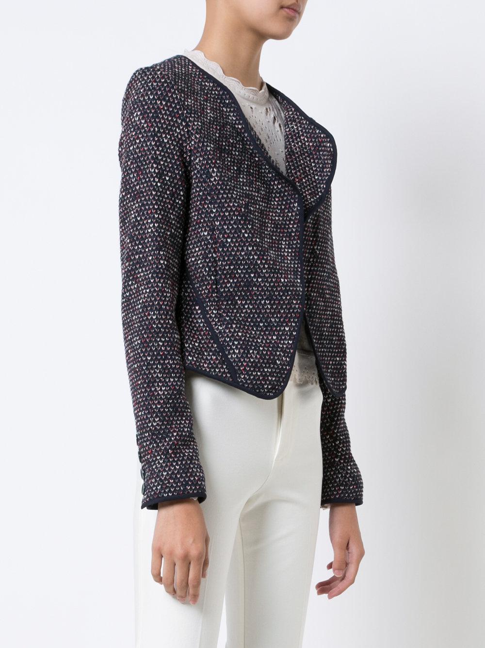 lyst 10 crosby derek lam patterned flappy jacket in blue lyst 10 crosby derek lam patterned flappy jacket in blue