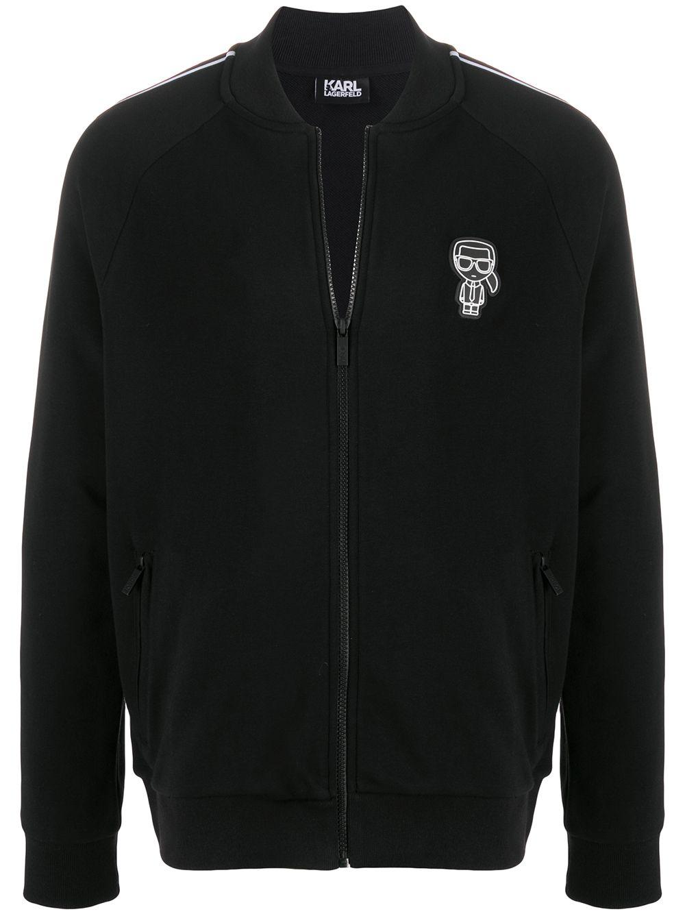 Karl Lagerfeld Karl Patch Zip-up Cotton Track Jacket in Black for Men ...